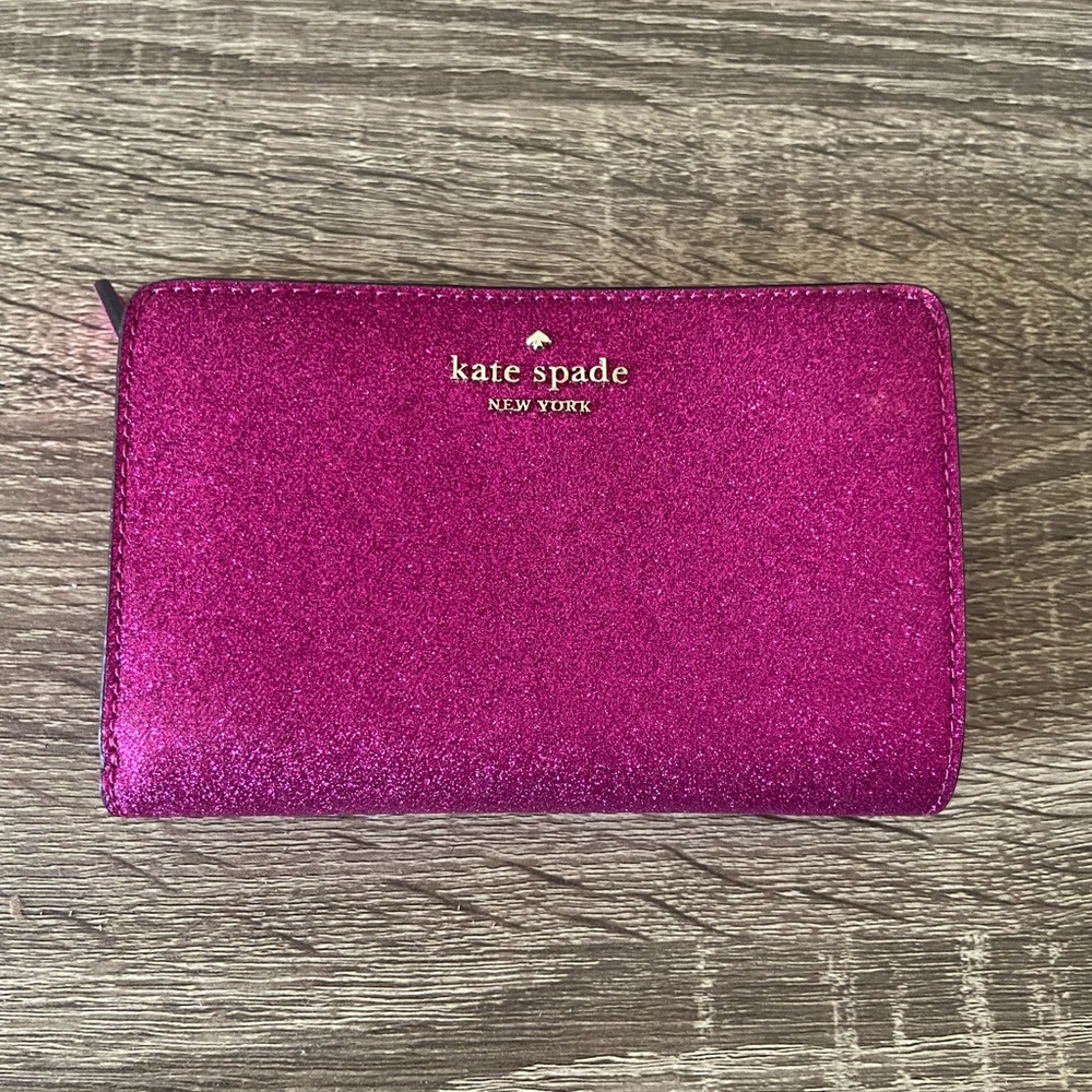 Kate spade pink glitter wallet